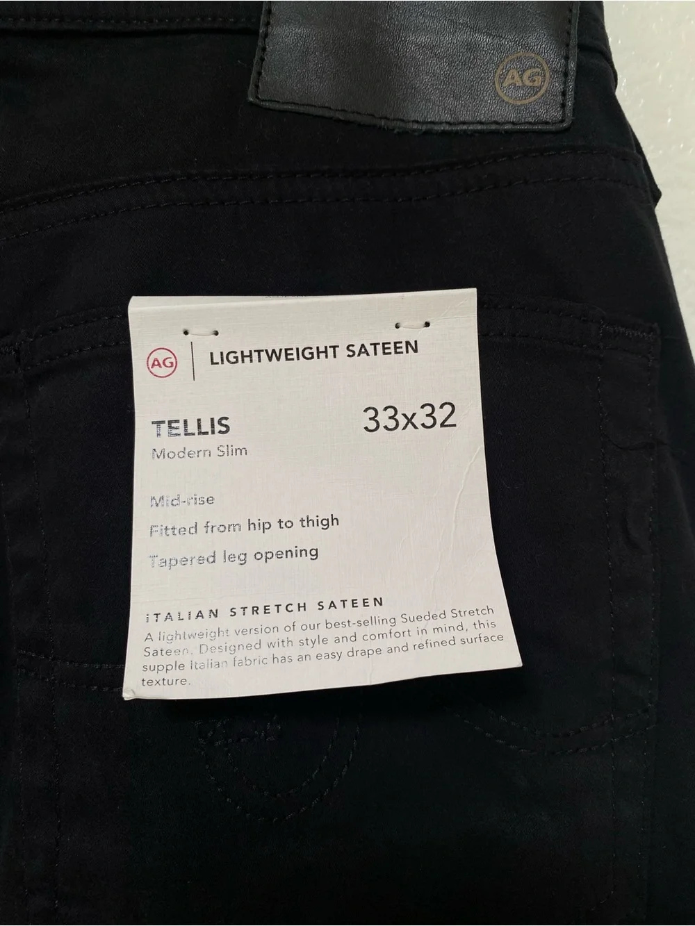 AG Tellis Modern Slim Lightweight Satin Pants